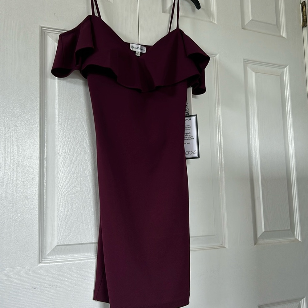 Emerald Sundae NWT off shoulder burgundy dress